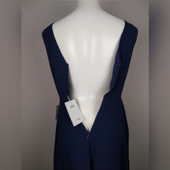 NWT Gal Meets Glam Kendra Fit & Flare Dress Navy 6 - Picture 11 of 15